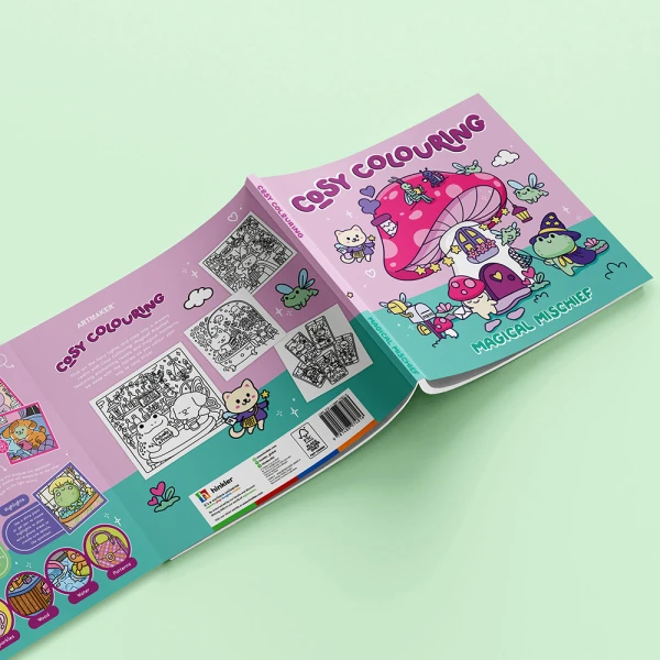ART MAKER COSY COLOURING BOOK MAGIC MISCHIEF