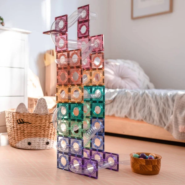 CONNETIX MAGNETIC TILES PASTEL BALL RUN PACK 106 pcs