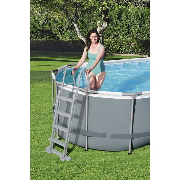 BESTWAY OVAL FAMILY POOL 549X274X122 cm SET POWER STEEL