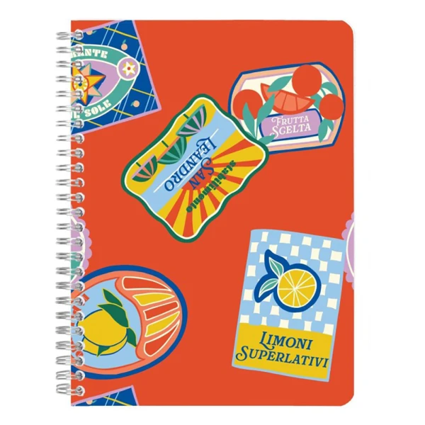 D. AMORE A5 SPIRAL RULED NOTEBOOK 74 SHEETS - 4 DESINGS