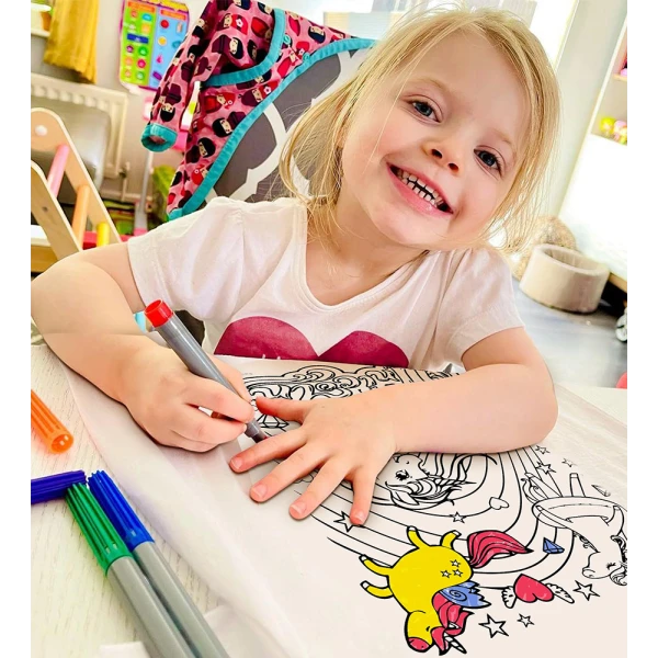 SPLAT PLANET WASHABLE COLOURING T-SHIRT UNICORNS WITH MARKERS (5-6 YEARS)