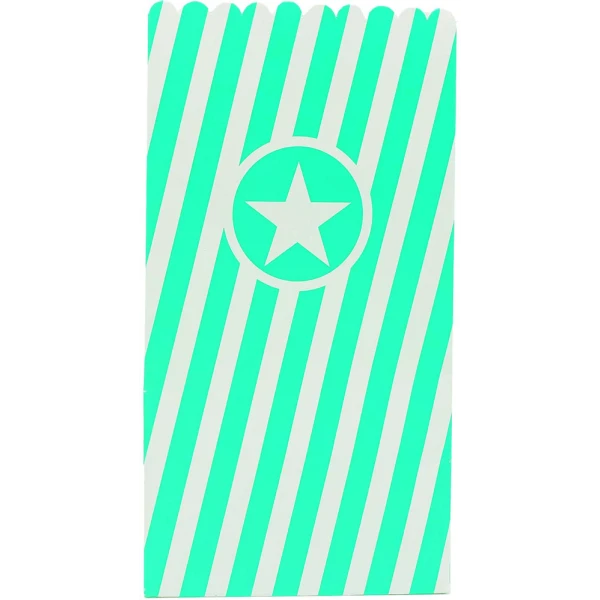 PAPER BAGS FOR POP-CORN 6 pcs FSC TURQUOISE