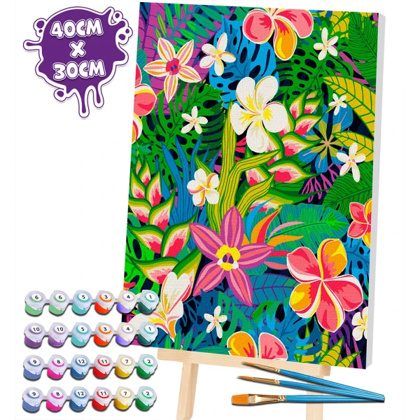 SPLAT PLANET PAINTING BY NUMBERS KIT ON FRAMED CANVAS 40X30 cm SUMMER VIBES