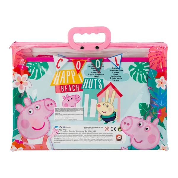 AS DRAWING SET PEPPA PIG TRANSPARENT BAG FOR AGES 3+