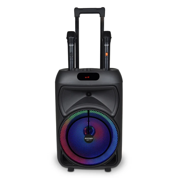 BONTEMPI TROLLEY WIRELESS SPEAKER WITH 2 WIRELESS MICROPHONES AND RGB LIGHTS