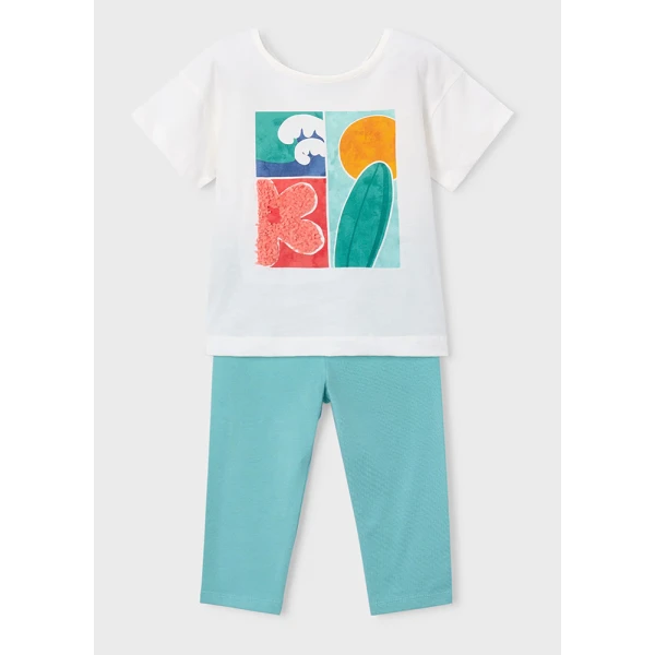 MAYORAL SET LEGGINGS SHORT GREENBLUE