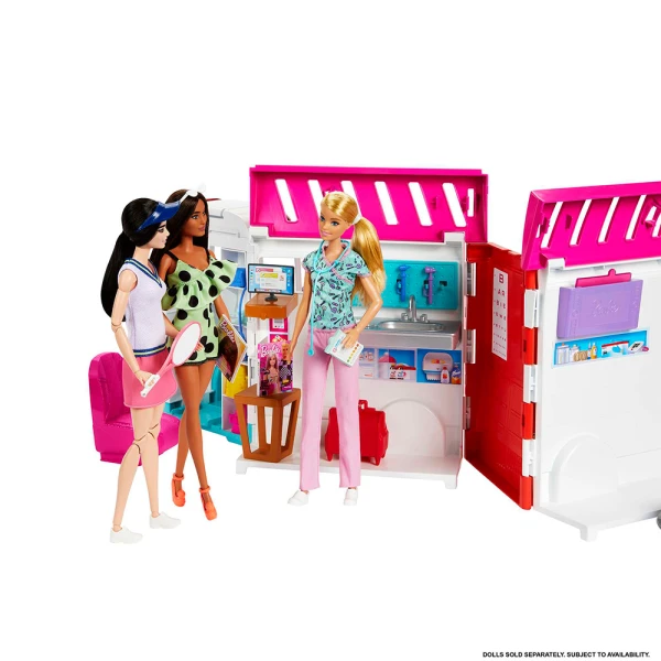 BARBIE ΝΕΟ ΚΙΝΗΤΟ ΙΑΤΡΕΙΟ - ΑΣΘΕΝΟΦΟΡΟ