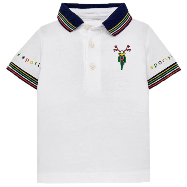 MAYORAL SHORTSLEEVES POLO STRIPES WHITE