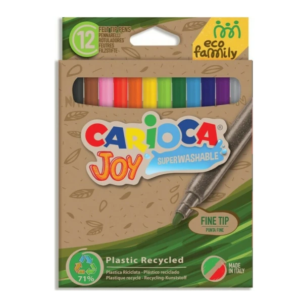 CARIOCA MARKERS SUPERWASH JOY ECO FAMILY 12 COLOURS