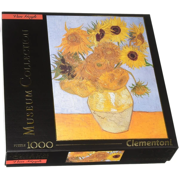 CLEMENTONI PUZZLE 1000 pcs MUSEUM VAN GOGH GIRASOLI SQUARE BOX