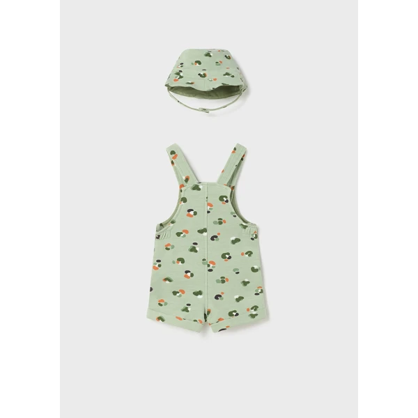 MAYORAL SET DUNGAREES HAT LIGHT GREEN