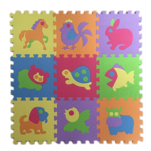 FLOOR PUZZLE EVA 9 PCS. ANIMALS