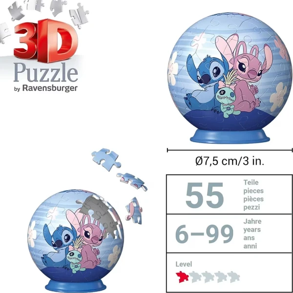 RAVENSBURGER 3D ΠΑΖΛ 54 τεμ. STITCH - 3 ΣΧΕΔΙΑ