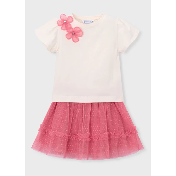 MAYORAL SET SKIRT TULLE PINK