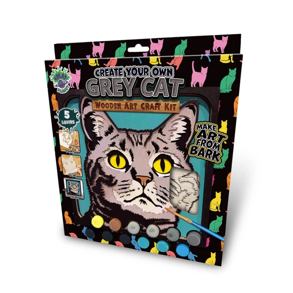 SPLAT PLANET ΞΥΛΙΝΟ ΣΕΤ ΖΩΓΡΑΦΙΚΗΣ GREY CAT