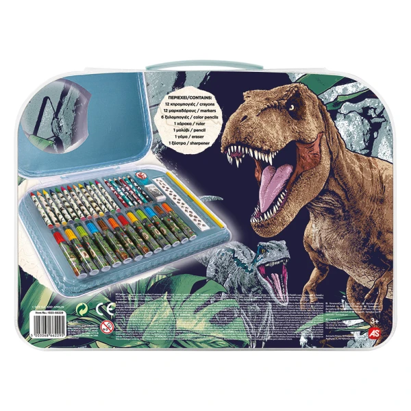 DRAWING SET ART CASE JURASSIC WORLD FOR AGES 3+