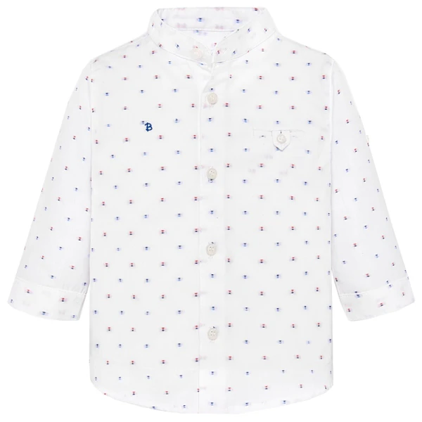 MAYORAL LONG SLEEVES SHIRT MAO COLLAR WHITE