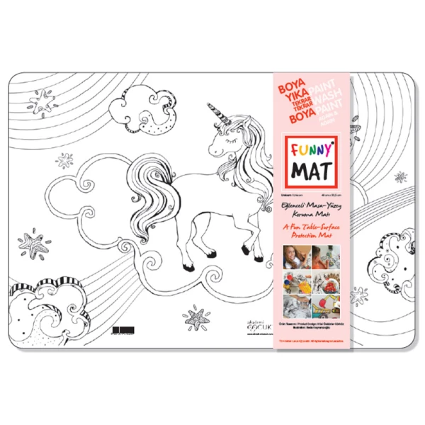 AKADEMI FUNNY MAT DRAWING PLACEMAT UNICORN 48X33.5 cm