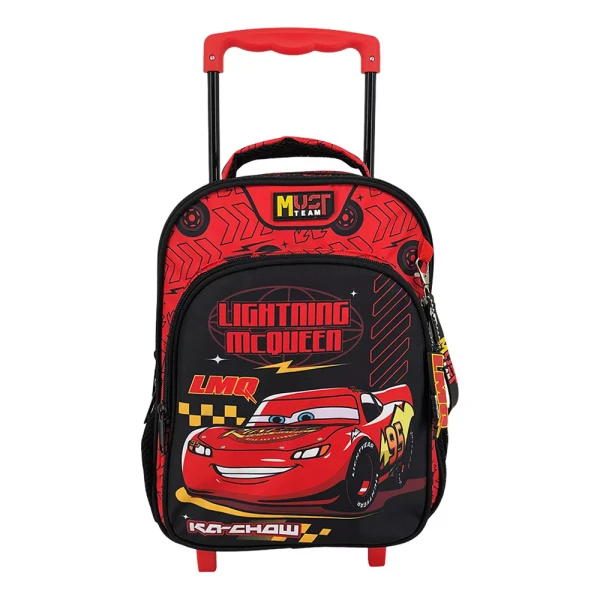 MUST TEAM PRESCHOOL TROLLEY BACKPACK 27X10X31 cm WITH 2 COMPARTMENTS CARS LIGHTNING McQUEEN KA-CHOW