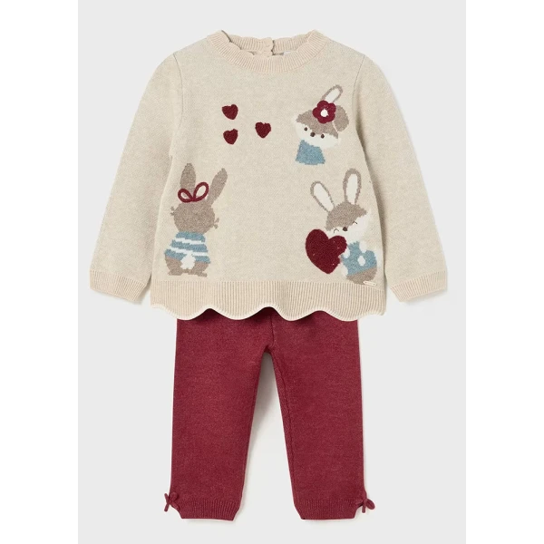 MAYORAL SET KNIT TROUSERS RED INTENSE