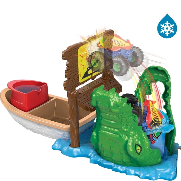 HOT WHEELS MONSTER TRUCKS ΣΕΤ ΠΑΙΧΝΙΔΙΟΥ ΧΡΩΜΟΚΕΡΑΥΝΩΝ ΜΕ ΚΡΟΚΟΔΕΙΛΟ
