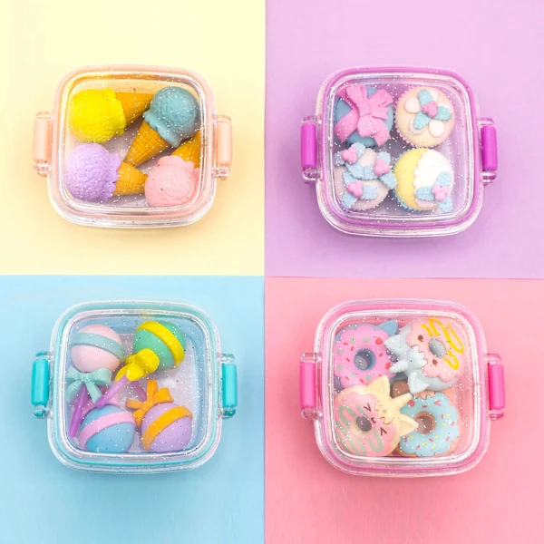 FANCY ERASER SET DELICIOUS DESSERTS - 4 DESIGNS