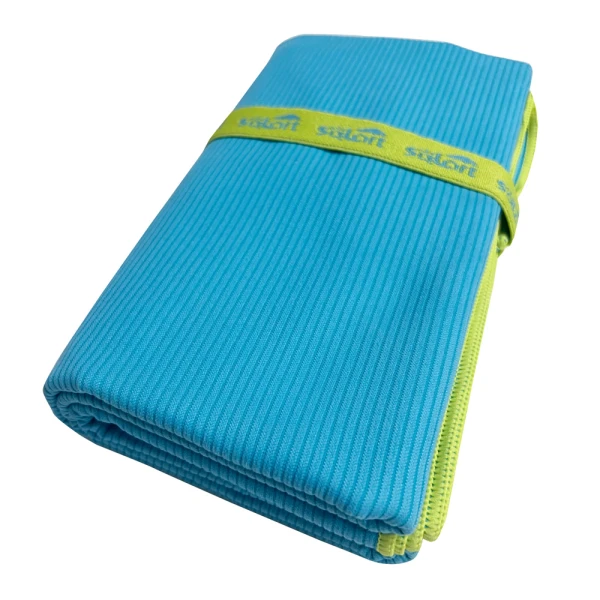 BEACH TOWEL MICROFIBER LARGE 75x150 cm CORDUROY BLUE/LIGHT GREEN
