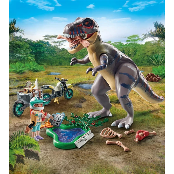 PLAYMOBIL DINOS T-REX ΚΑΙ ΕΞΕΡΕΥΝΗΤΗΣ ΜΕ ΜΟΤΟΣΙΚΛΕΤΑ