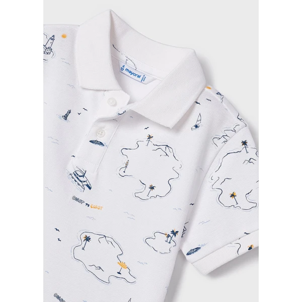 MAYORAL SHORT SLEEVE POLO PRINTED WHITE