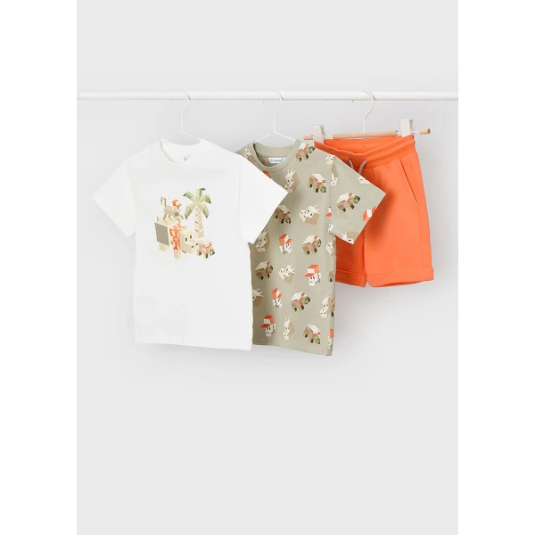 MAYORAL SET COTTON JERSEY 2 BLOUSES GREEN