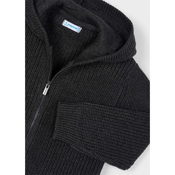 MAYORAL CARDIGAN KNITTED HOOD GREY DARK