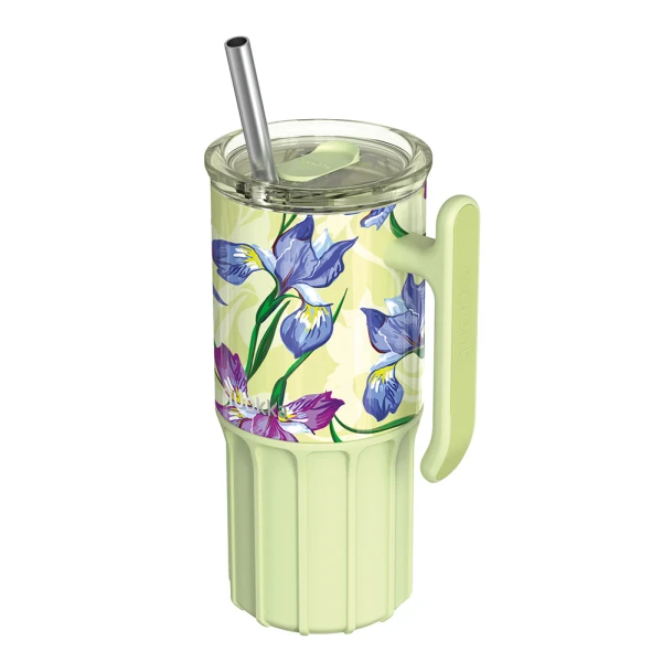 QUOKKA STAINLESS STEEL RAMBLER MUG WITH SILICONE BASE 720ml - GREEN TEA