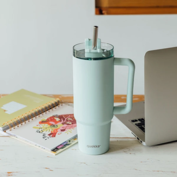 QUOKKA STAINLESS STEEL THERMAL RAMBLER ΚΟΥΠΑ ΜΕ ΚΑΛΑΜΑΚΙ 950ml - TURQUOISE