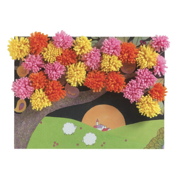 DJECO POM POM COLLAGE EIFFEL TOWER 4 PICTURES