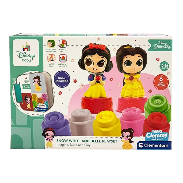 SOFT CLEMMY DISNEY PRINCESS SET WITH 6 SOFT PREMIUM BRICKS FOR 10-36 MONTHS