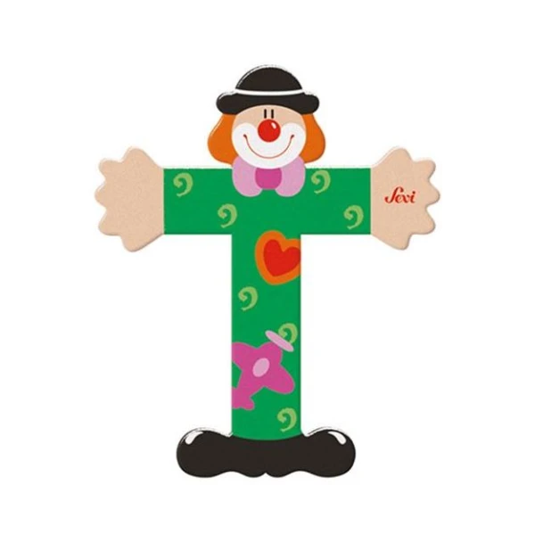 WOODEN LETTER Τ CLOWN