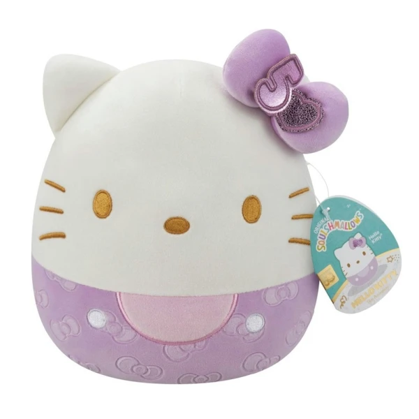 SQUISHMALLOWS SANRIO HELLO KITTY 50TH ANNIVERSARY EMBOSSED BOW PLUSH 20 cm - PURPLE HELLO KITTY