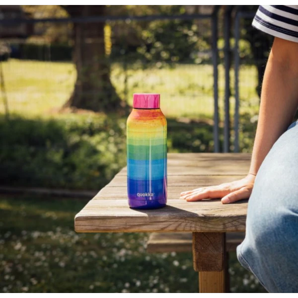 QUOKKA STAINLESS STEEL ΘΕΡΜΟΣ SOLID 510ml RAINBOW