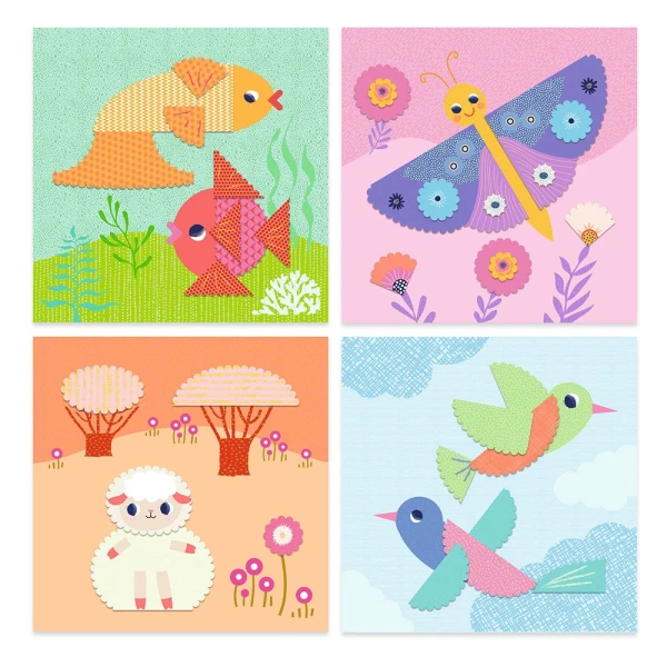 DJECO STICKER AND SCISSOR COLLAGE - ANIMALS