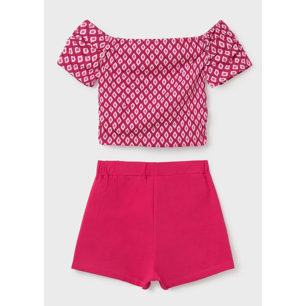 MAYORAL SET SHORTS PRINTED POMEGRANATE 