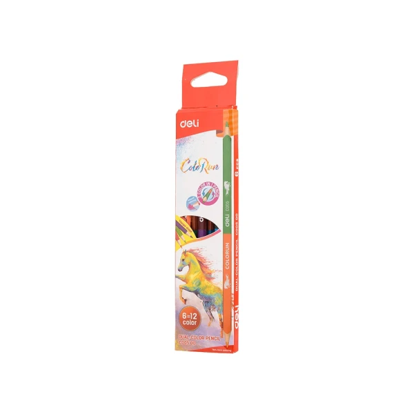 DELI ΚΡΑΙΓΙΟΝ ΔΙΧΡΩΜΟ ΧΑΡΤΙΝΟ BLISTER 12 ΧΡΩΜΑΤΑ Φ2.9mm COLORUN