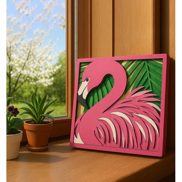 SPLAT PLANET WOODEN ART CRAFT KIT FLAMINGO