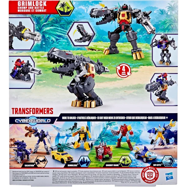 TRANSFORMERS CYBERWORLD CHOMP & BATTLE - FIGURE GRIMLOCK