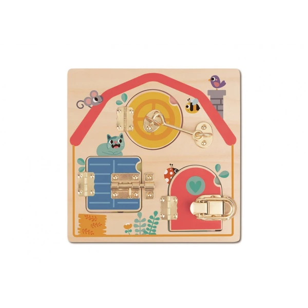 TOOKY TOY WOODEN LATCHES ACTIVITY BOARD