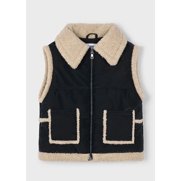 MAYORAL VEST CONTRASTS SHEEP BLACK 