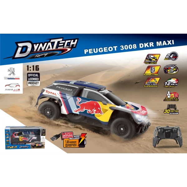 ΤΗΛΕΚΑΤΕΥΘΥΝΟΜΕΝΟ ΑΥΤΟΚΙΝΗΤΟ RC 1:16 PEUGEOT 3008 DAKAR MAXI (RECHARGEBLE)