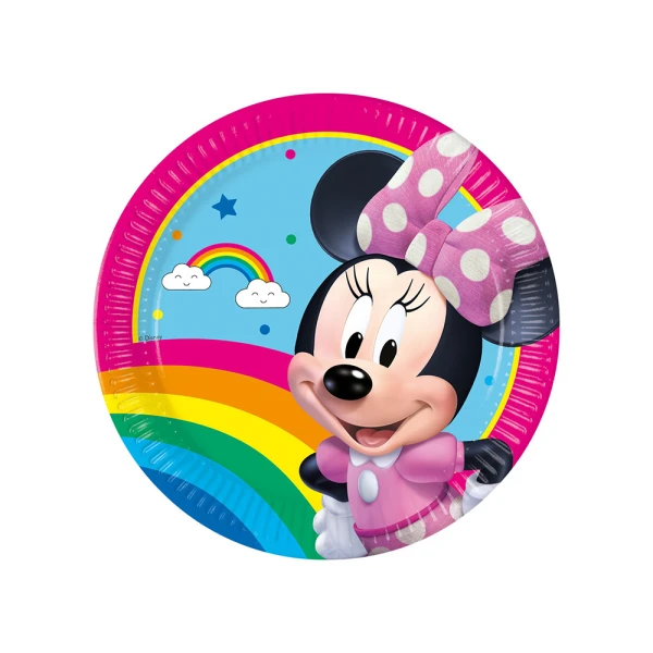 ΠΙΑΤΑ ΧΑΡΤΙΝΑ FSC ΜΕΓΑΛΑ 23 εκ. 8 τεμ. MINNIE RAINDOW MAKES ME SMILE