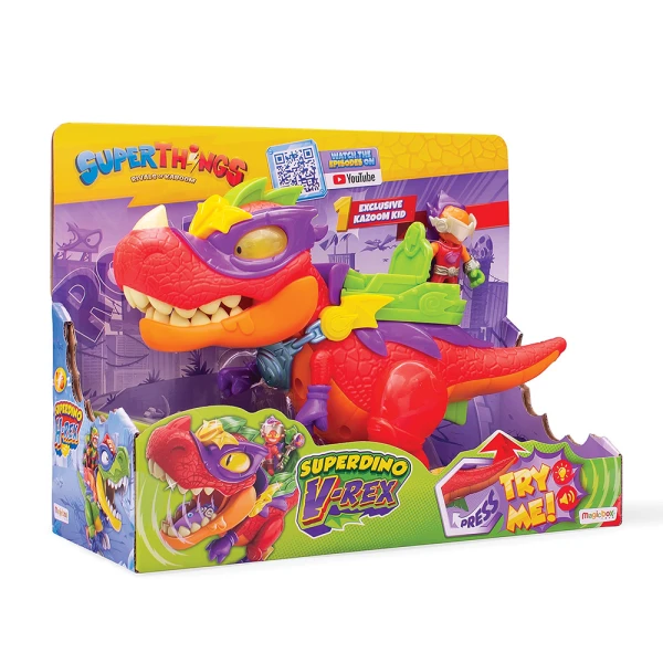 SUPERTHINGS DINOSAUR WITH SUPERDINO V-REX FORS AGES 3+