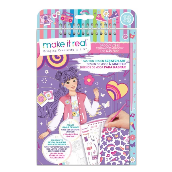 MAKE IT REAL FASHION SKETCHBOOK - FASHION DESIGN SCRATCH ART GROOVY VIBES