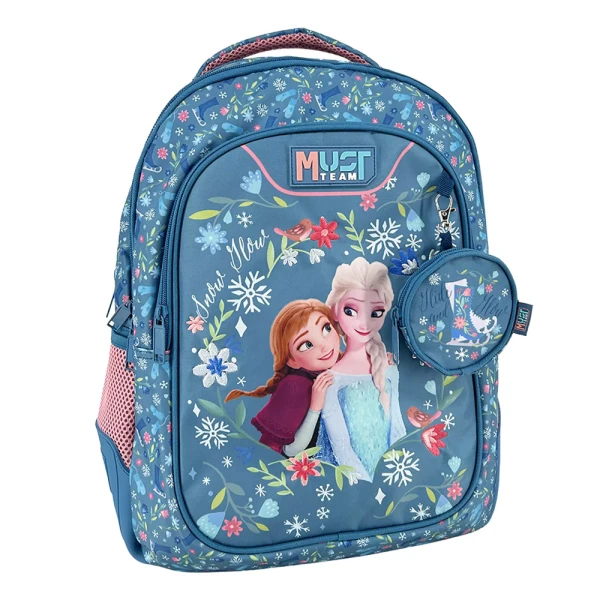 MUST TEAM SCHOOL BACKPACK 32X18X43 cm WITH 3 CASES FROZEN 2 BLUE